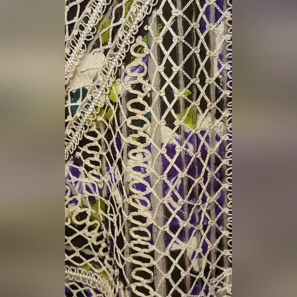 *$4,000 OSCAR DE LA RENTA GORGEOUS SILK LACE RUNWAY MULTI COLOR DRESS US 4, 10 - Picture 9 of 15